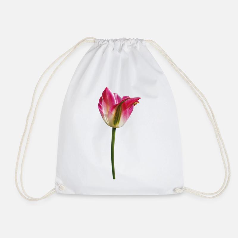 Tulpe im Frühling - Turnbeutel - Weiß