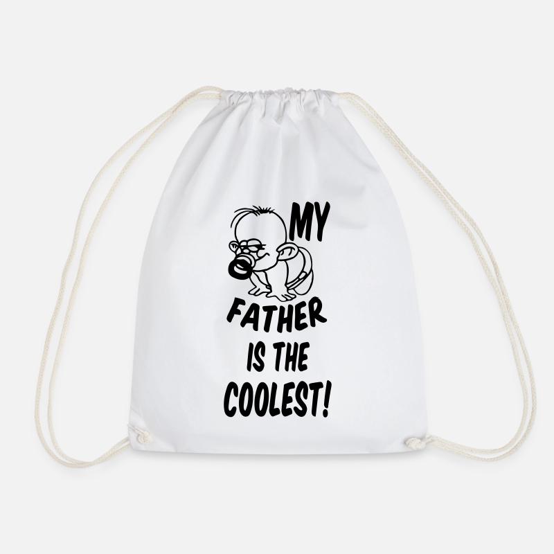 Coolest Father - Drawstring Bag - white