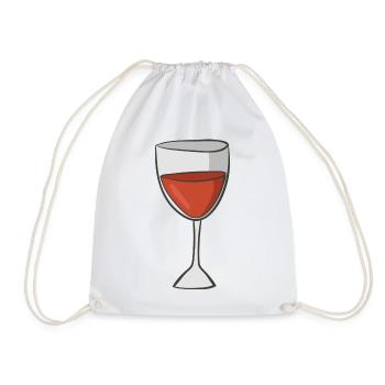 red wine - Drawstring Bag - white - Front