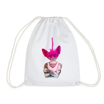 Sphynx Cat COLOR - Drawstring Bag - white - Front