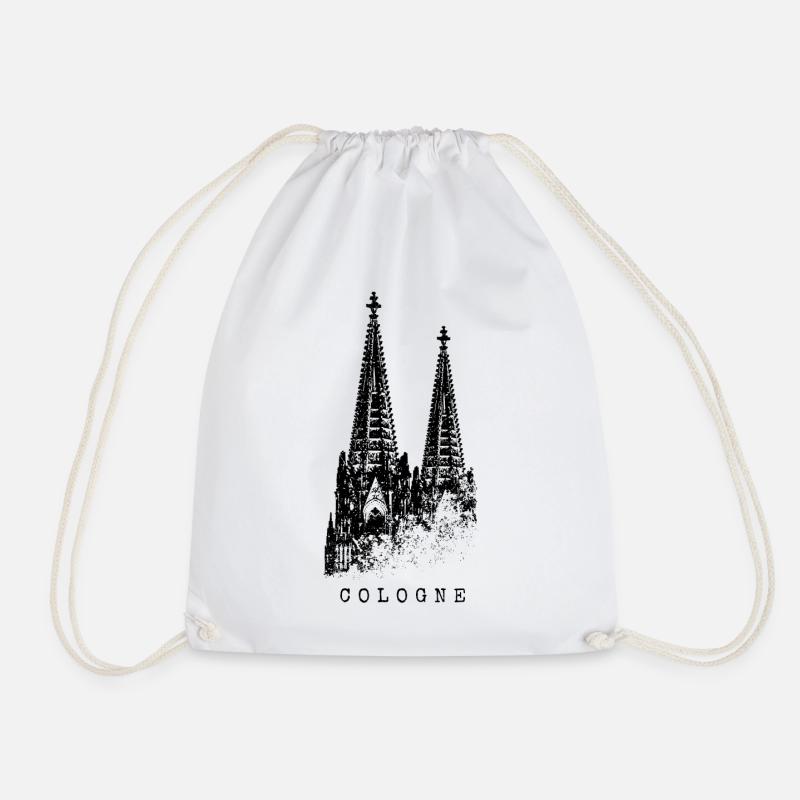 Kölner Dom Cologne Vintage Silhouette Köln Skyline - Turnbeutel - Weiß