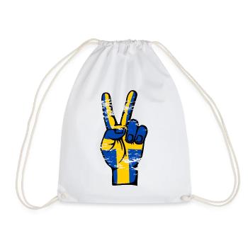 Suède Drapeau Paix Victoire Symbole Utilisé - Sac de sport léger - blanc - Devant
