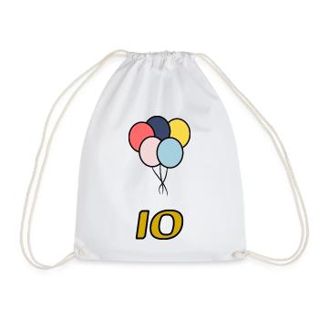 10. 10 ANS. 10e ANNIVERSAIRE. ANNIVERSAIRE 10 ANS. - Sac de sport léger - blanc - Devant