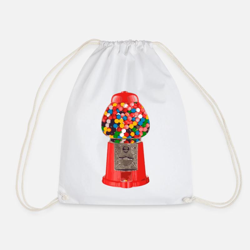Gumball vending machine - Drawstring Bag - white