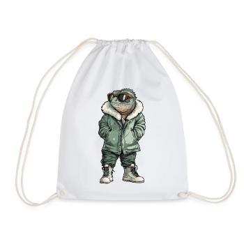 Chameleon Cool Winter - Drawstring Bag - white - Front