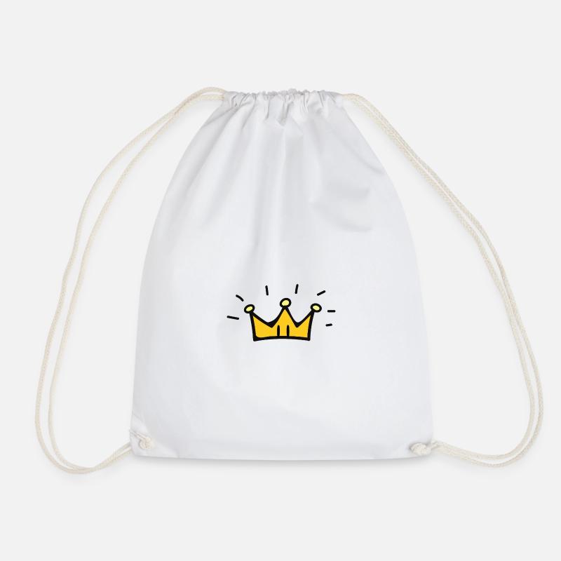 Kingsley - Kawaii Little Crown - Drawstring Bag - white