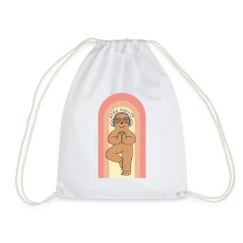 Le paresseux fait du yoga - restez calme (style bohème) - Sac de sport léger - blanc - Devant