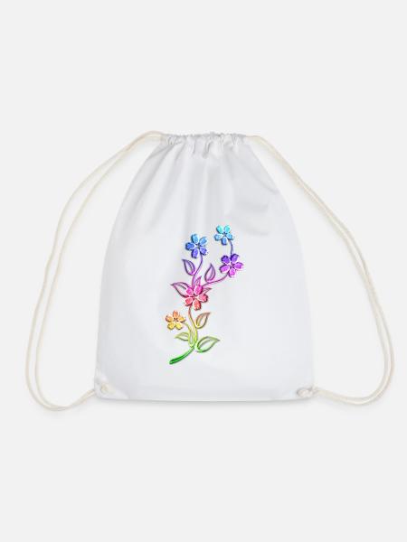 Bunte Blumen bunt Ranke Blumenranke Blume - Turnbeutel - Weiß