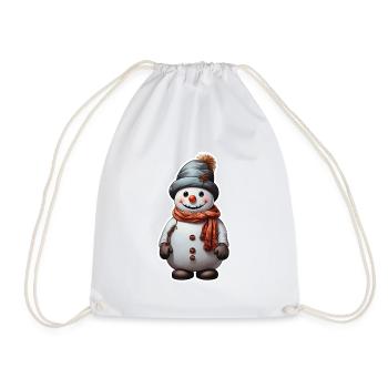 Snowman - Drawstring Bag - white - Front