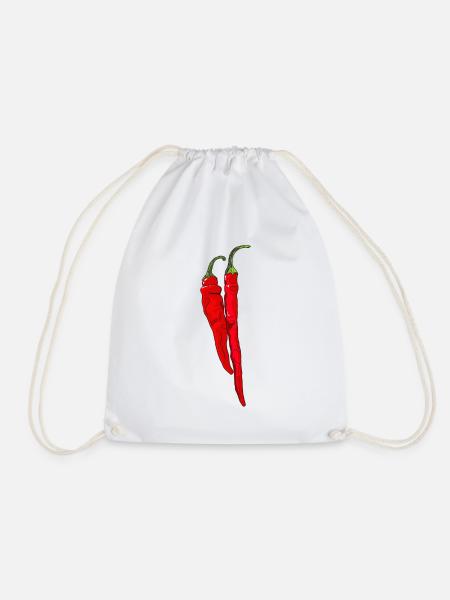 Chili Pepper Hot Chilli Peppers Spicy Food - Drawstring Bag - white