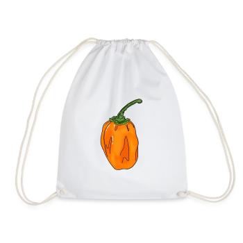 Chili Pepper Chili Pepper Habanero Eating Sharp - Drawstring Bag - white - Front