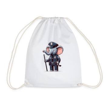 Officier de police éléphant mignon - Sac de sport léger - blanc - Devant