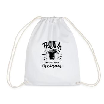 tequila moins cher qu'une thérapie - Sac de sport léger - blanc - Devant
