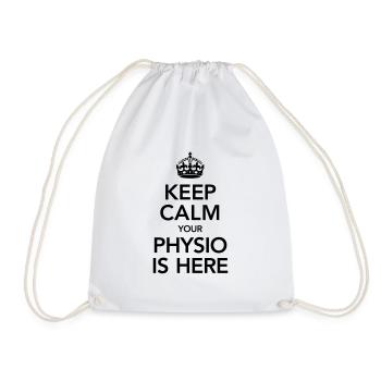 Keep Calm Your Physio Is Here - Drawstring Bag - white - Front