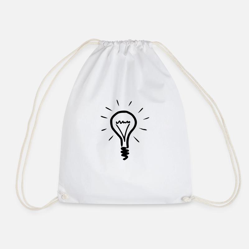 Sketch light bulb - Drawstring Bag - white
