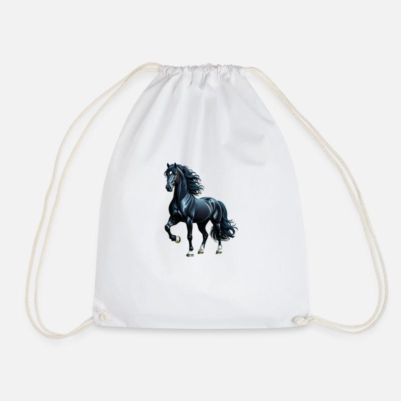 black beauty - Drawstring Bag - white