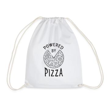 Powered By Pizza - Drawstring Bag - white - Front