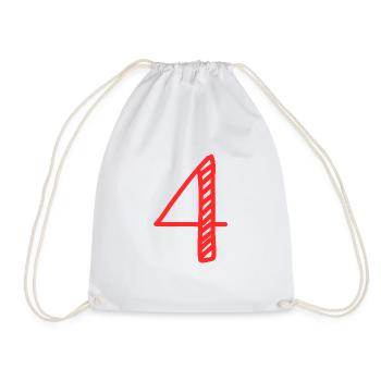 4 ANS. 4e ANNIVERSAIRE. ANNIVERSAIRE 4 ANS . 4 - Sac de sport léger - blanc - Devant