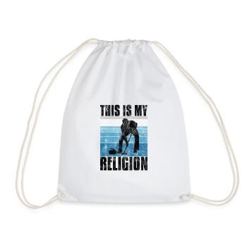 Curling is my religion Curler Eisstockschießen - Drawstring Bag - white - Front