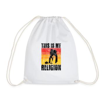 Curling is my religion Curler curling - Drawstring Bag - white - Front