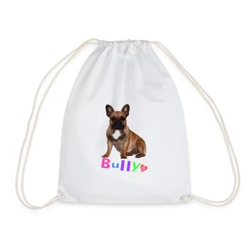 French Bulldog - Drawstring Bag - white - Front