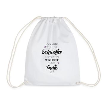 Beste Schwester Tante Nichte Neffe Spruch Geschenk - Turnbeutel - Weiß - Vorne