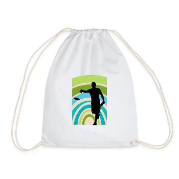 Disc Golf Disc Disc Golfer - Drawstring Bag - white - Front