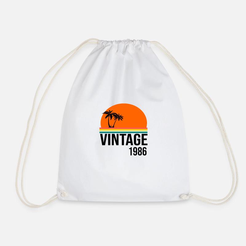 Vintage 1986 - Drawstring Bag - white