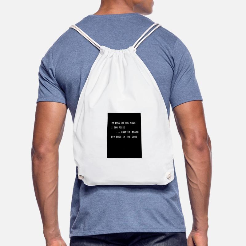 Bugs in Code Programming Joke Drawstring Bag
