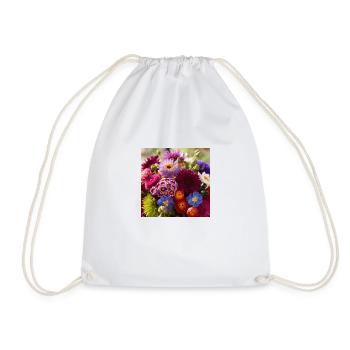 Flowers - Drawstring Bag - white - Front