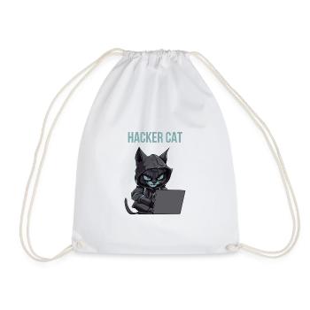 hacker cat hood - Sac de sport léger - blanc - Devant
