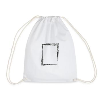 Square Geometry Frame - Drawstring Bag - white - Front
