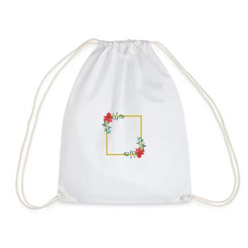 Flower Frame - Drawstring Bag - white - Front