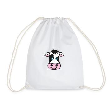 Cow Drawing - Drawstring Bag - white - Front