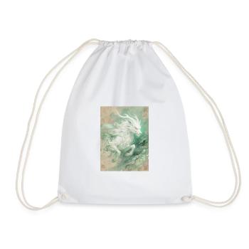 Bai Ze: The Messenger of Divine Wisdom - Drawstring Bag - white - Front