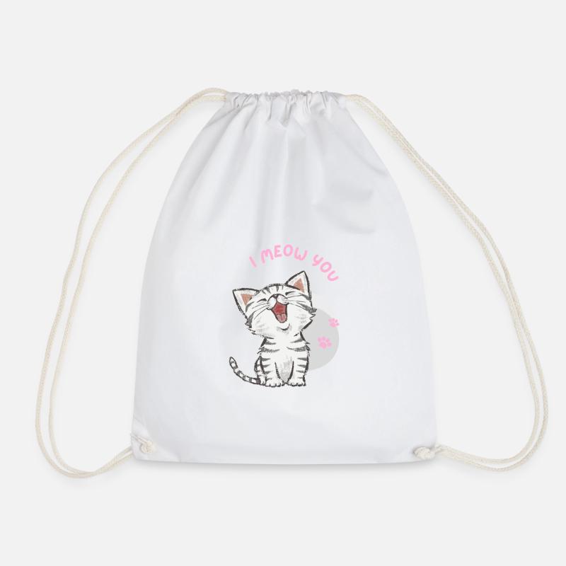 ICH MIAUE DICH - Katze - Niedlich - Kätzchen - Liebe - Ich liebe dich - Turnbeutel - Weiß