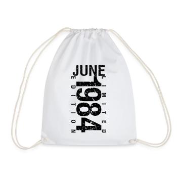 Birthday June 1984 June born in June 1984 - Drawstring Bag - white - Front