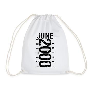 Birthday June 2000 June born in June 2000 - Drawstring Bag - white - Front