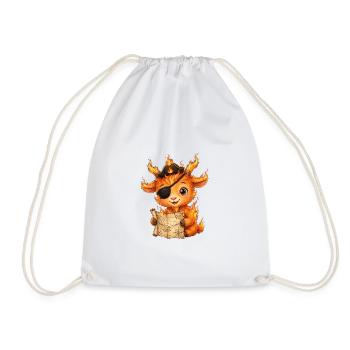 Pirate Fire Goat Shirt Piraten Feuer Ziege - Turnbeutel - Weiß - Vorne