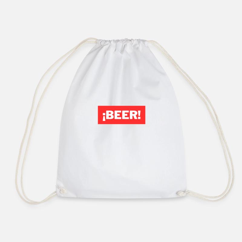 Beer - Drawstring Bag - white