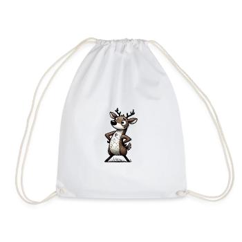 Cerf debout forêt Woodland Buck Art - Sac de sport léger - blanc - Devant