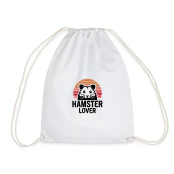 Hamster Lover Design - Perfect for Small Pet - Drawstring Bag - white - Front