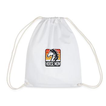 Horse Mom Design - For Equestrian Enthusiasts - Drawstring Bag - white - Front