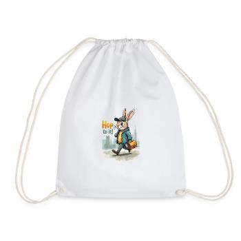 Stylish Walking Bunny Art - Turnbeutel - Weiß - Vorne