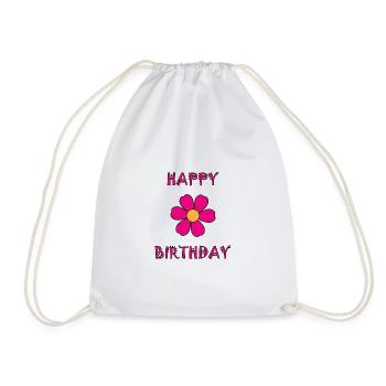 HAPPY BIRTHDAY. JOYEUX ANNIVERSAIRE. ANNIVERSAIRE. - Sac de sport léger - blanc - Devant