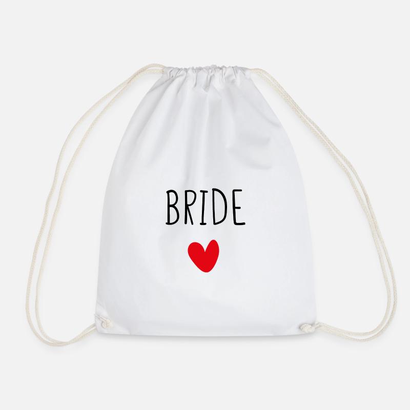 Bride - Drawstring Bag - white
