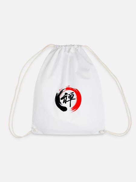 Zen enso zen Kreis rot und schwarz - Turnbeutel - Weiß