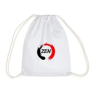 Zen geschrieben in enso zen Kreis rot und schwarz - Turnbeutel - Weiß - Vorne