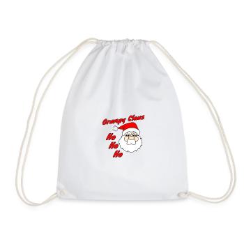 Grumpy Claus HoHoHo - Drawstring Bag - white - Front
