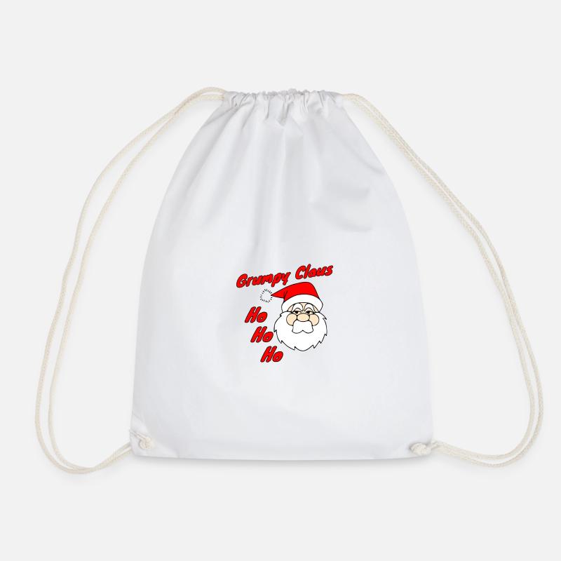 Grumpy Claus HoHoHo - Drawstring Bag - white